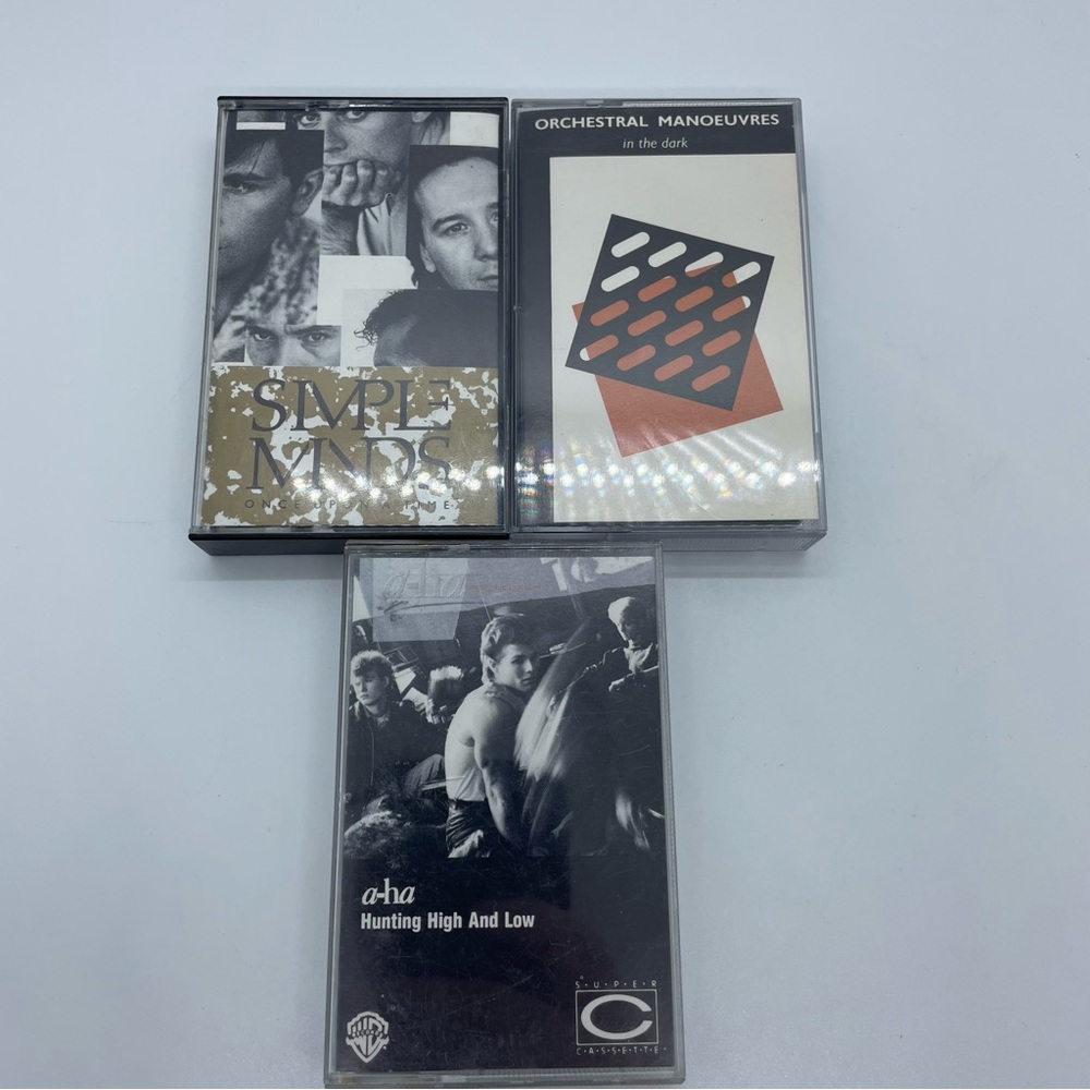 Simple Minds, Orchestral Manoeuvres, and A-ha Cassette Tapes - Black